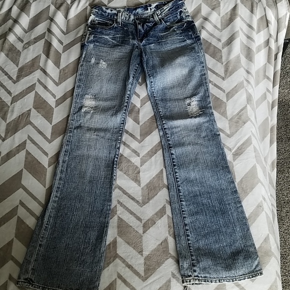 Sacred Threads Denim - Sacred Blue Distressed Faded "Marine" Jeans Sz 27